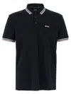 Hugo Boss Stretch-cotton Slim-fit Polo Shirt With Branding In Blue