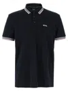 Hugo Boss Stretch-cotton Slim-fit Polo Shirt With Branding In Blue