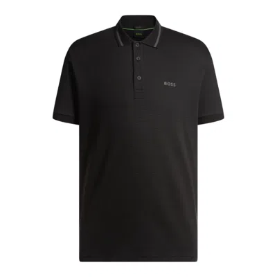 Hugo Boss Paddy Polo Shirt In Cotton Jacquard In Blue