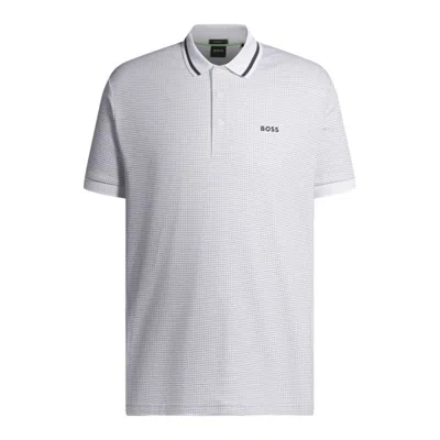 Hugo Boss Paddy Polo Shirt In Cotton Jacquard In White
