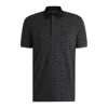 Hugo Boss Paddy Polo Shirt In Printed Stretch Cotton In Grey