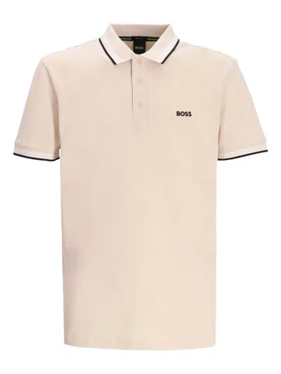 Hugo Boss Off White Regular Fit Logo Polo In Neutral