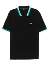 Hugo Boss Boss Paddy Tipped Cotton Polo In Black