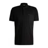 Hugo Boss Paddy Polo Shirt With Drop-needle Stitching In Black