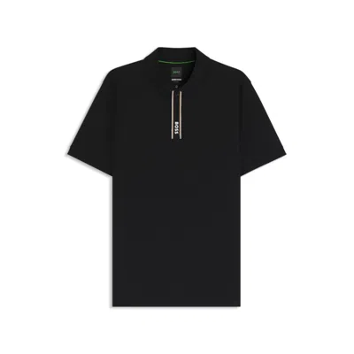 HUGO BOSS PADDY POLO SHIRT WITH STRIPED PLACKET AND LOGO