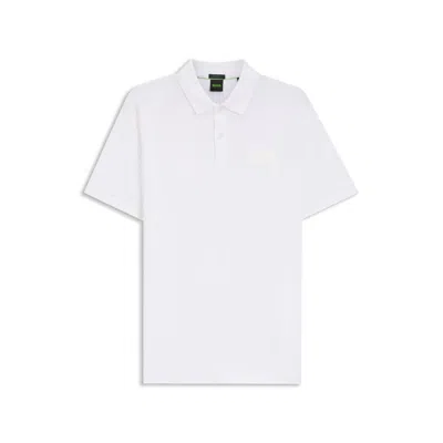 Hugo Boss Paddy Polo Shirt With Structured Logo Patch In White
