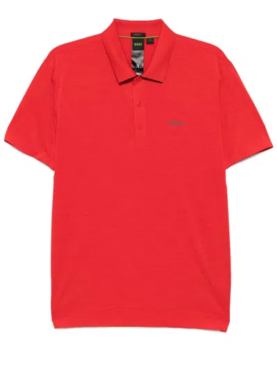 Hugo Boss Paddytech Polo Shirt In Orange