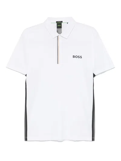Hugo Boss Active Paddy Polo Shirt With Uv Protection In White