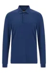Hugo Boss Embroidery Long-sleeve Polo Shirt In Blue