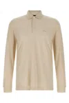 Hugo Boss Embroidery-logo Long-sleeve Polo Shirt In Neutral