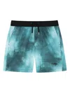 Hugo Boss Painterly-print Swim Shorts In Blue