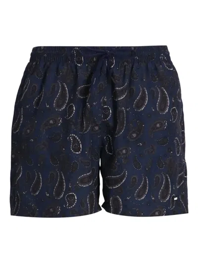 Hugo Boss Badeshorts Mit Paisley-print In Blue