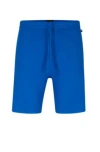 Hugo Boss Pajama Shorts With Embroidered Logo In Blue