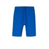 Hugo Boss Pajama Shorts With Embroidered Logo In Blue