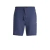 Hugo Boss Pajama Shorts With Embroidered Logo In Blue