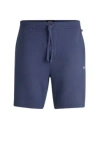 Hugo Boss Pajama Shorts With Embroidered Logo In Dark Blue