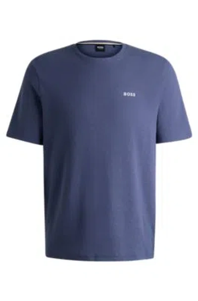 Hugo Boss Pajama T-shirt With Embroidered Logo In Dark Blue