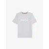 Hugo Boss Pale Blue Logo-print Cotton-jersey T-shirt 4-16 In Gray
