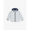 Hugo Boss Pale Blue Reversible Logo-print Shell Puffer Coat 4-16 In Multi