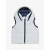 Hugo Boss Pale Blue Reversible Sleeveless Shell-down Puffer Gilet 2-18 In Blue