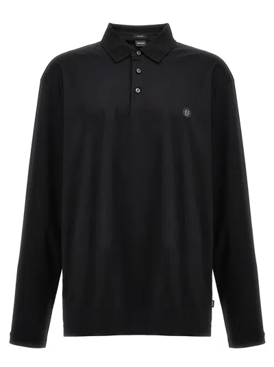 Hugo Boss Men's Hbb Cpaley Long-sleeve Pol In Black