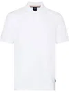Hugo Boss Regular-fit Polo Shirt In Cotton And Linen In White