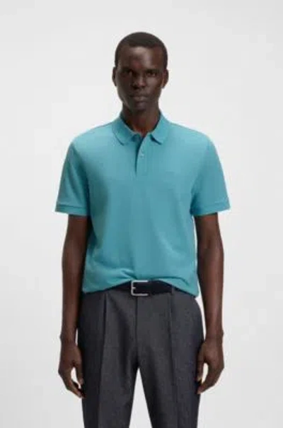 Hugo Boss Boss Pallas Cotton Polo In Blue