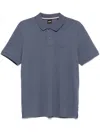 Hugo Boss Embroidered Logo Cotton Polo Shirt In Blue