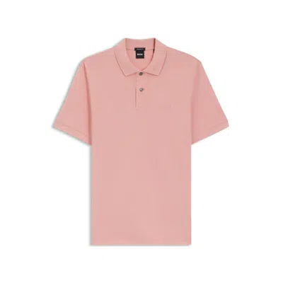 Hugo Boss Pallas Polo Shirt In Cotton Piqué With Embroidered Logo In Pink