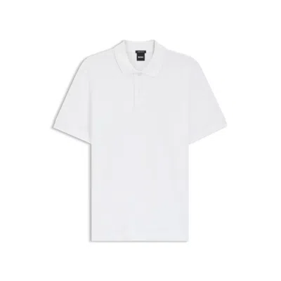 Hugo Boss Pallas Polo Shirt In Cotton Piqué With Embroidered Logo In White