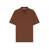 Hugo Boss Slim-fit Polo Shirt In Mercerized Cotton In Brown