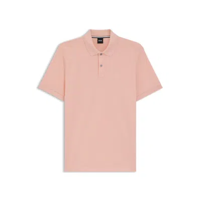 Hugo Boss Pallas Polo Shirt In Cotton Piqué With Logo Details In Pink