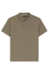 Hugo Boss Pallas Polo Shirt In Cotton Piqué With Logo Details In Brown