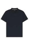 Hugo Boss Pallas Polo Shirt In Cotton Piqué With Logo Details In Blue