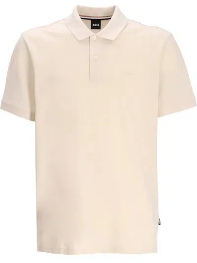Hugo Boss Men White Regular Fit Logo Polo In Neutral