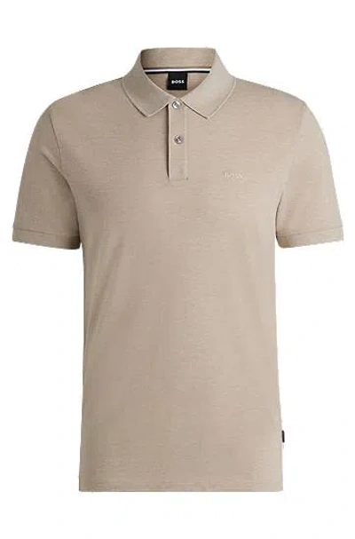 Hugo Boss Pallas Regular-fit Polo Shirt In Cotton In Brown