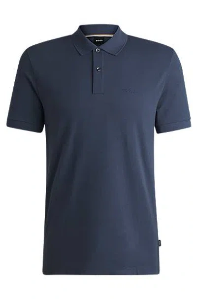 Hugo Boss Pallas Regular-fit Polo Shirt In Cotton In Blue