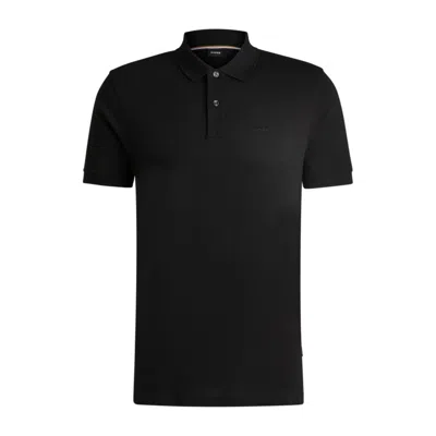Hugo Boss Pallas Regular-fit Polo Shirt In Cotton With Embroidered Logo In Black