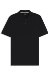 Hugo Boss Black Polo Shirt With Tone-on-tone Logo On The Front In Cotton Man In Black