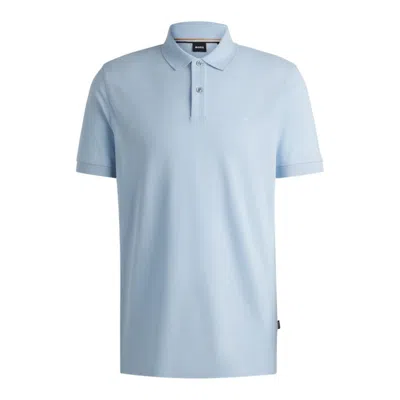 Hugo Boss Pallas Regular-fit Polo Shirt In Cotton With Embroidered Logo In Blue