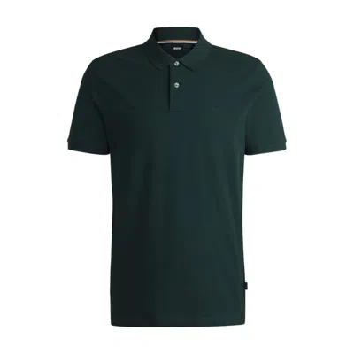 Hugo Boss Pallas Regular-fit Polo Shirt In Cotton With Embroidered Logo In Light Green