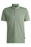 Hugo Boss Pallas Regular-fit Polo Shirt In Cotton With Embroidered Logo In Light Green