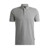Hugo Boss Pallas Regular-fit Polo Shirt In Cotton With Embroidered Logo In Silver