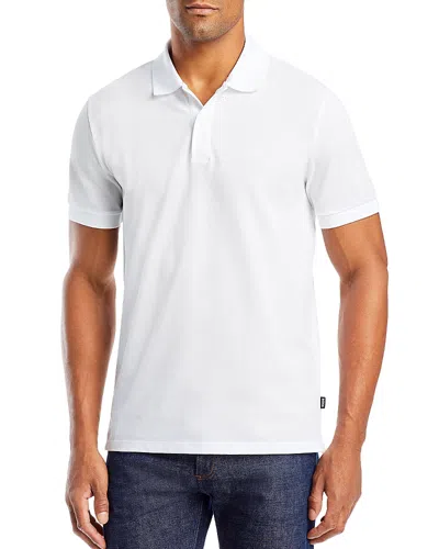 Hugo Boss Regular-fit Polo Shirt In Cotton And Linen In White
