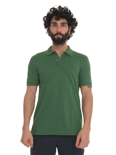 Hugo Boss Pallas Short Sleeve Polo Shirt In Green