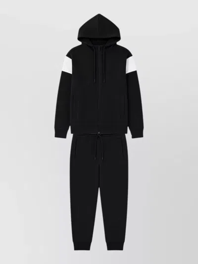 Hugo Boss Panel Pants Drawstring Waist Elastic Cuffs In Black