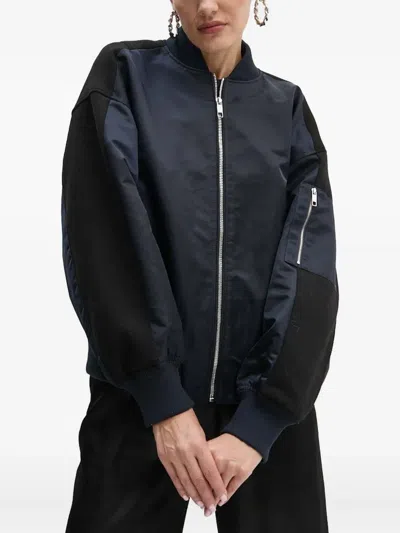 Hugo Boss Panelled Bomber Jacket In Blue