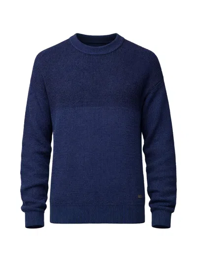 Hugo Boss Panelled Crew-neck Sweater In Blue