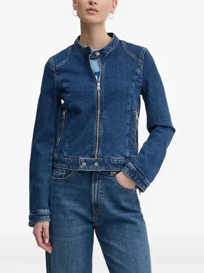 Hugo Boss Panelled Denim Jacket In Blue