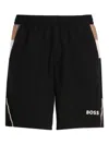 Hugo Boss Panelled Elastic-waist Shorts In Black